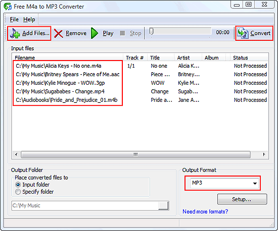 Free M4A to MP3 Converter v6.1 Screenshot