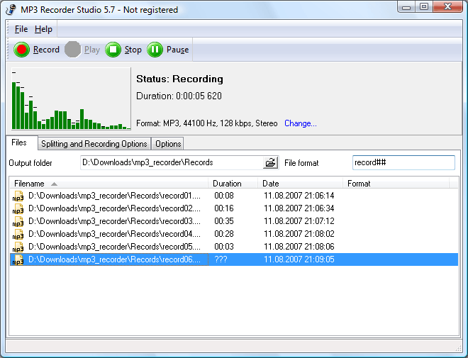 MP3 Recorder Studio screen shot