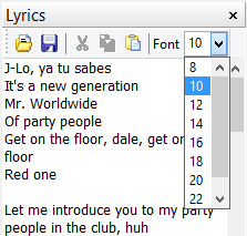 Adjusting font size for lyrics