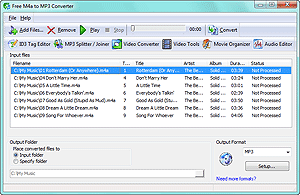 Free M4a to MP3 Converter main window