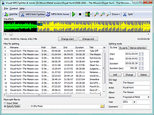 Visual MP3 Splitter & Joiner - cut MP3 or WAV easily