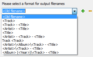 Here you can select pattern to name converted files