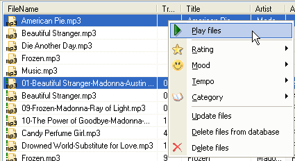 Files menu