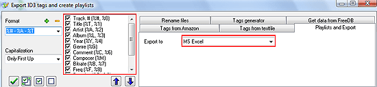 Export tags to Excel, TSV, CSV