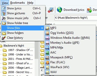 Enable or disable showing files in certain formats