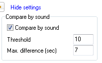 Sound compare settings