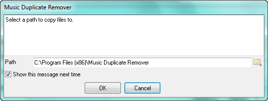 Folder to copy or move duplicate files to