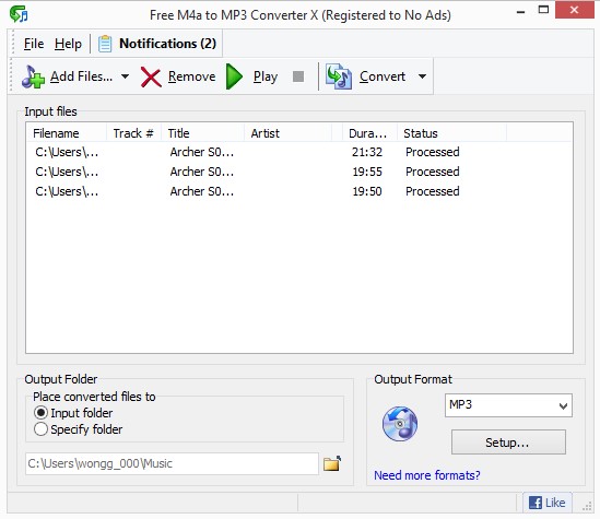 convert an aac file to mp3